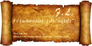 Friedenthal László névjegykártya