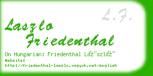 laszlo friedenthal business card